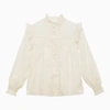 CHLOÉ WHITE COTTON SHIRT WITH EMBROIDERY