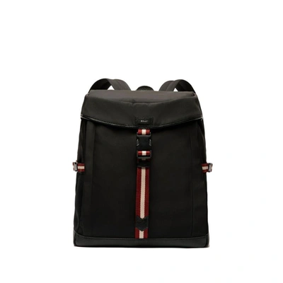 Bally Signature Stripe-detail Backpack In Black