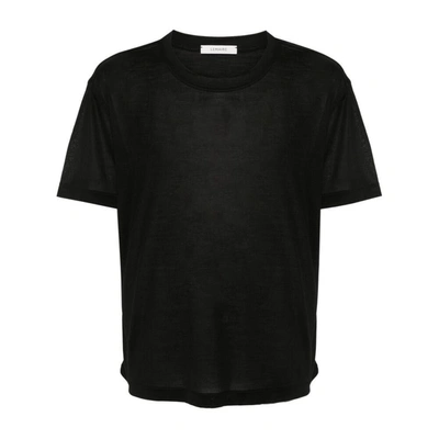 Lemaire Sheer Silk T-shirt In Black