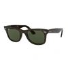 Ray Ban Original Wayfarer Classic Sunglasses Tortoise Frame Green Lenses 52-22 In Tartarugato