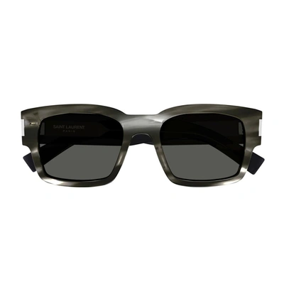 Saint Laurent Sl 617 Linea New Wave Sunglasses In Gray