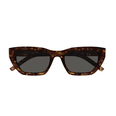 Saint Laurent Sl M127/f 002 Sunglasses In Marrone