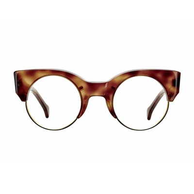 Saturnino Meta Earth Eyeglasses In Tartarugato