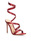GIANVITO ROSSI Crystal Opera Ankle-Wrap Satin Sandals