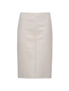 Prada Nappa Leather Skirt In Beige