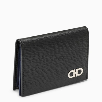 Ferragamo Gancini Two-tone Black/blue Billfold Wallet