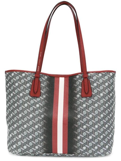 Bally Printed Tote In Light Graphite