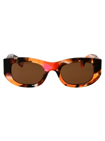 Gucci Gg1627s Sunglasses In 001 Orange Orange Brown