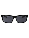 Nike Maverick Square-frame Sunglasses In 010 Black/white Noir/blanc