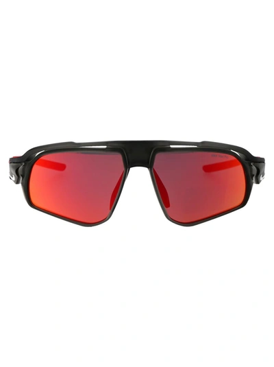 Nike Sunglasses In 060 Grey W/ Red Mirror Matte Anthracite