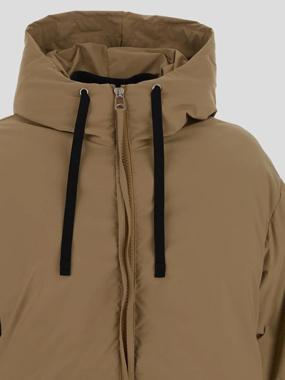 Oamc Lithium Hooded Padded Coat In Beige