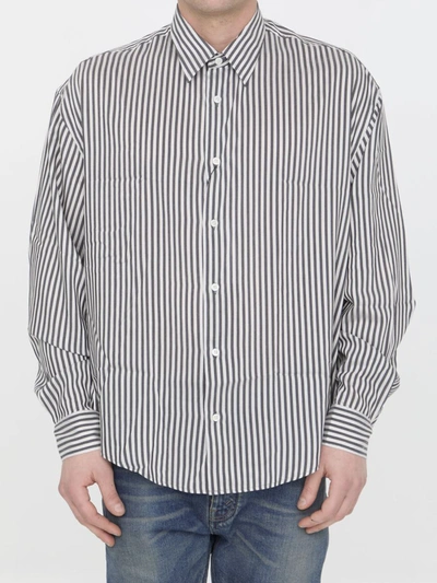 Ami Alexandre Mattiussi Striped Shirt In Gray