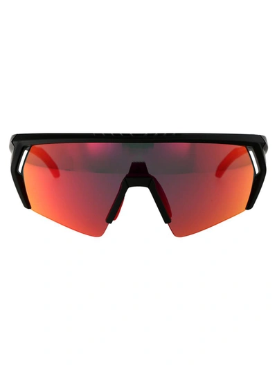 Adidas Originals Cmpt Aero Sunglasses In 02u Nero Opaco/bordeaux Specchiato