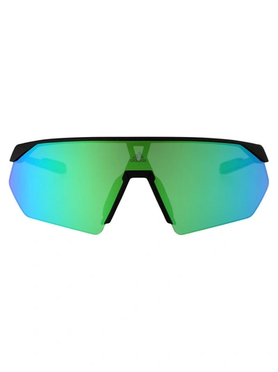 Adidas Originals Adidas Sunglasses In 02q Nero Opaco/verde Specchiato