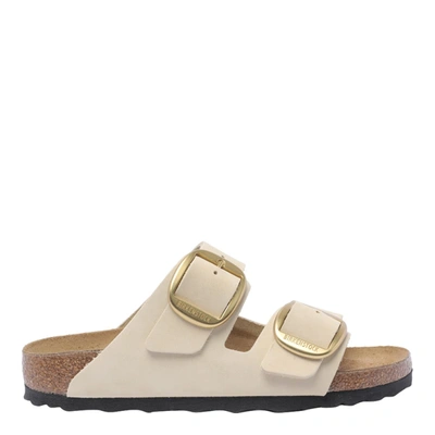 Birkenstock Arizona Big Buckle High Shine Sandals Ecru 36 In Beige