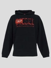 Diesel Brushed Cotton S-baxt Hoodie With Embroidered Logo