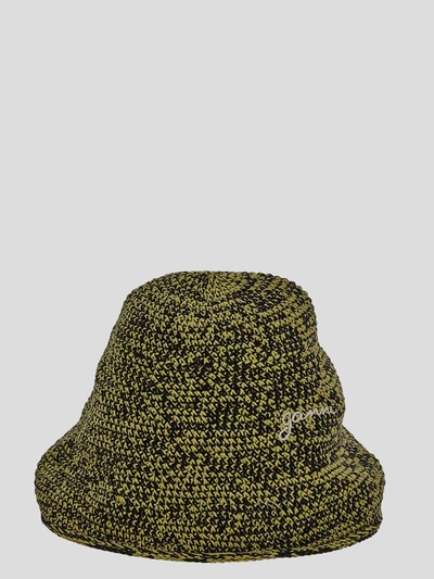 Ganni Signature Wildlife Stitched Hat In Black
