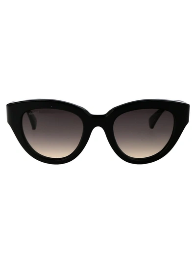 Max Mara Glimpse1 Sunglasses In 01b Nero Lucido/fumo Grad