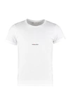 Saint Laurent Logo-print Cotton T-shirt In White