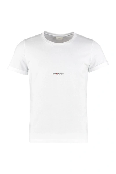 SAINT LAURENT SAINT LAURENT LOGO COTTON T-SHIRT