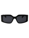 Ferragamo Micro-logo Acetate Rectangle Sunglasses In 001 Black