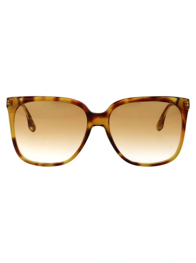 Victoria Beckham Vb610s Sunglasses In 222 Blonde Havana