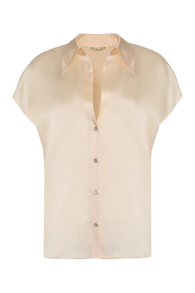 Vince Silk Blouse In Skin