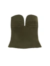 Max Mara Gabardine-weave Cotton Top In Green