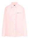 Apc Tina Logo-embroidered Denim Shirt In Pink & Purple