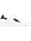 Neil Barrett White Thunderbolt Tennis Sneakers