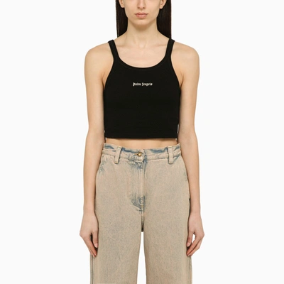PALM ANGELS PALM ANGELS | BLACK COTTON CROPPED TOP