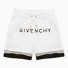 GIVENCHY WHITE COTTON BLEND SHORT WITH LOGO