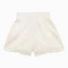 CHLOÉ WHITE COTTON SHORTS WITH EMBROIDERY