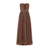 DOLCE & GABBANA LONG LAMÉ TULLE DRESS