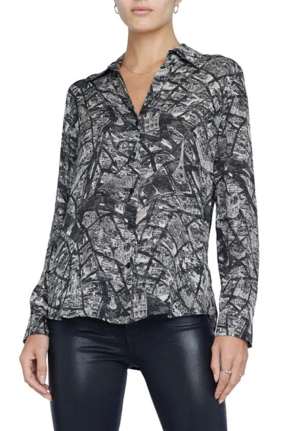 L Agence Nina Paris Button-front Silk Blouse In Multi