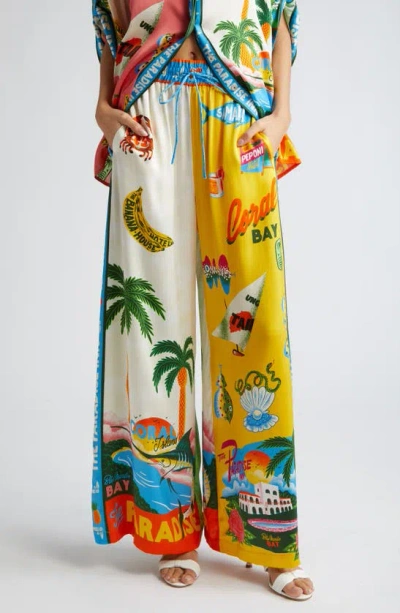 Alemais Paradiso Printed Silk Wide-leg Pants In Multicolor