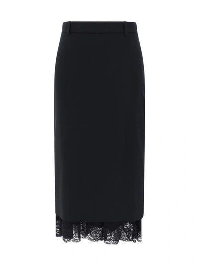 Balenciaga Lingerie Midi Skirt In Black
