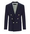Dsquared2 Navy Blue Wool Twill Jacket In Blue