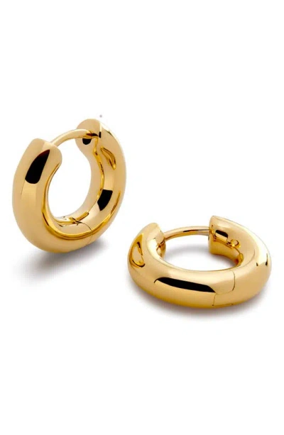Monica Vinader Essential Tube Huggie Hoop Earrings In 18ct Gold Vermeil