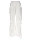 Nude Cargo Pants Elastic Waist Drawstring Hem Pockets