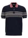 Wales Bonner 'daybreak' Striped Ribbed Polo Shirt