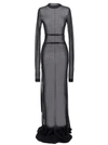 Ann Demeulemeester Long Sleeves High Neck Floor Length Dress