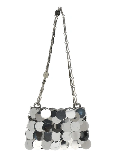 Rabanne Sparkle Discs Nano Shoulder Bags Silver In Metallic