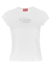 Diesel White T-shirt With Oval D Cut Out Detail In Stretch Cotton Woman