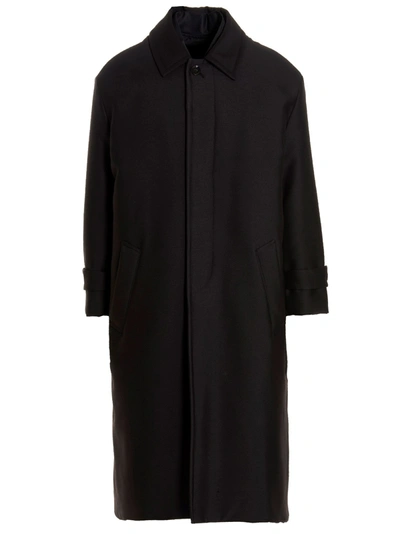 VALENTINO VALENTINO PINK PP COLLECTION REVERSIBLE LONG COAT COATS, TRENCH COATS BLACK