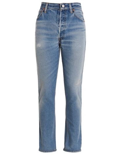 Re/done 70s Straight Laguna Jeans In Blue Denim