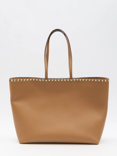 Valentino Garavani Rockstud Tote Bag In Brown