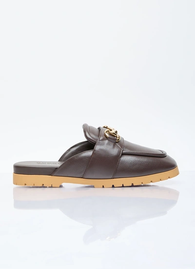 Gucci Horsebit-detail Leather Slippers In Brown
