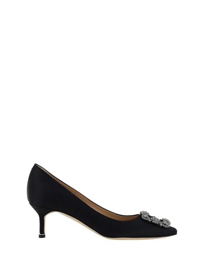 Manolo Blahnik Hangisi Embellished Buckle Pumps In Black