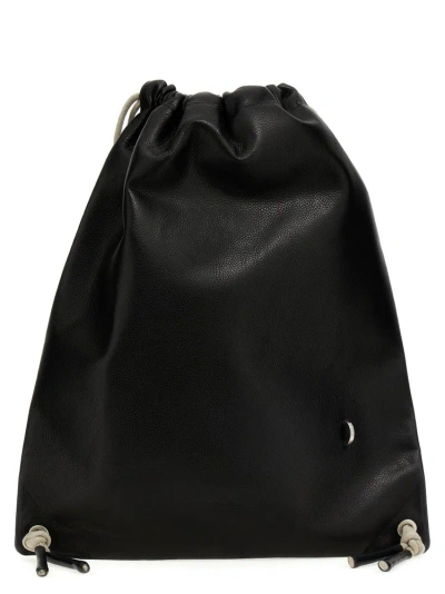 Rick Owens Embellished Full-grain Leather Backpack In Black